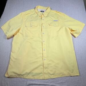 Habit Men 3XL Yellow Short Sleeve Vented Button Front Fishing Shirt Outdoor Top